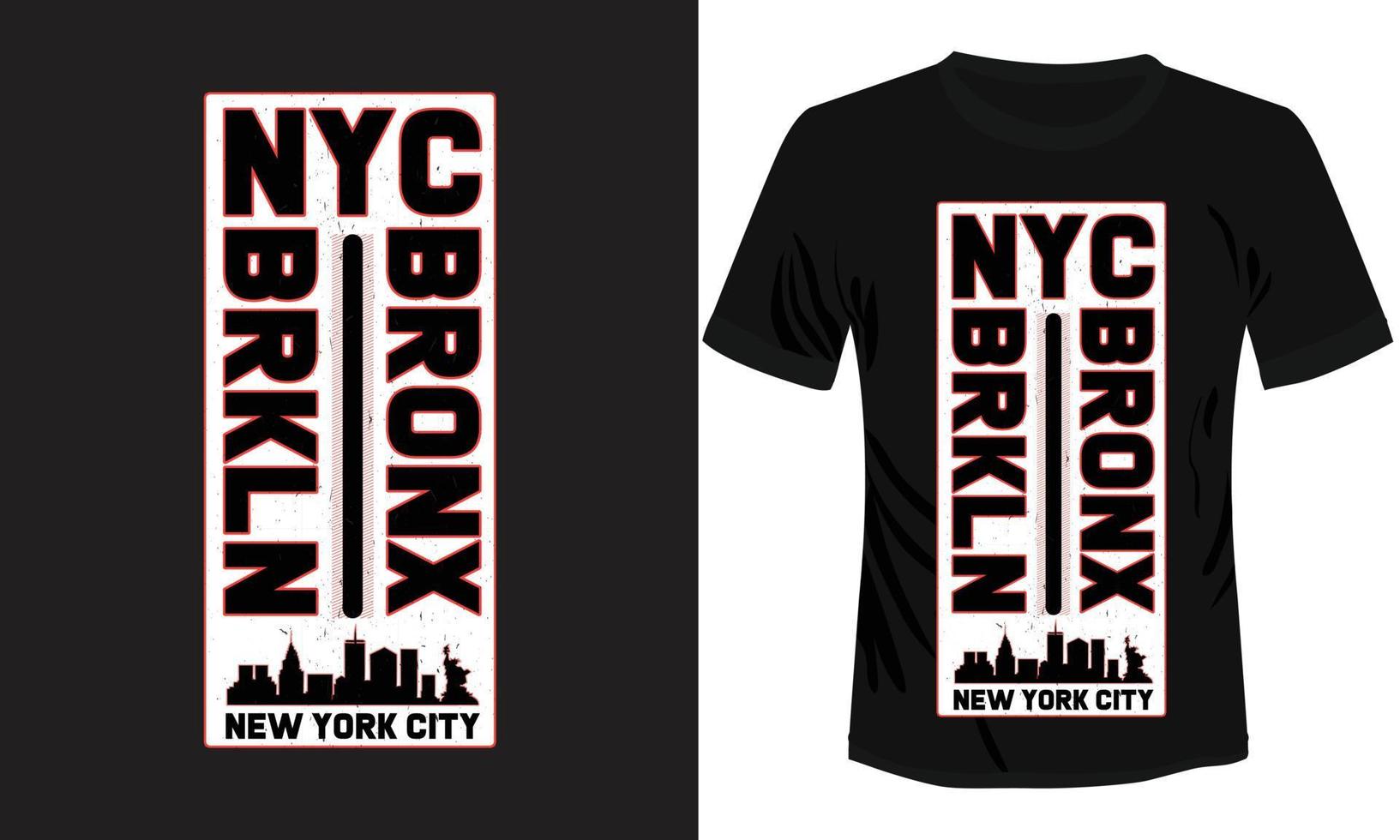 NYC Bronx Brkln New York City T-shirt Design vector