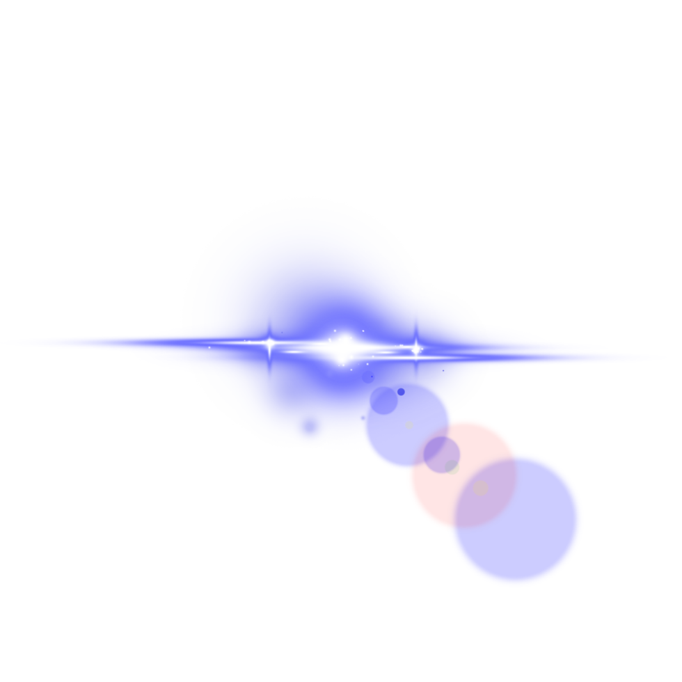Realistic digital lens flare light effect png