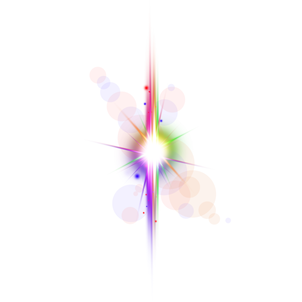 Realistic digital lens flare light effect png