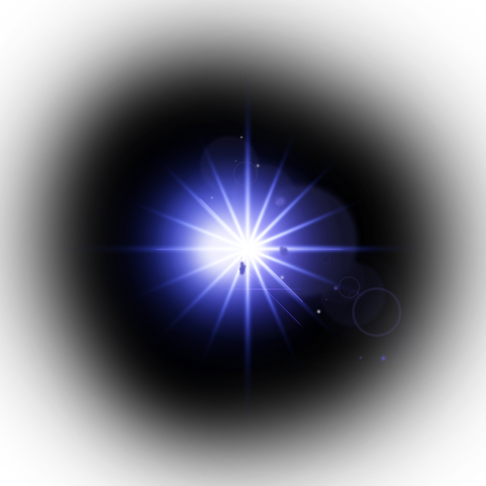 Realistic digital lens flare light effect png