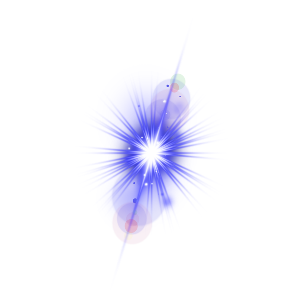 efecto de luz de destello de lente digital realista png