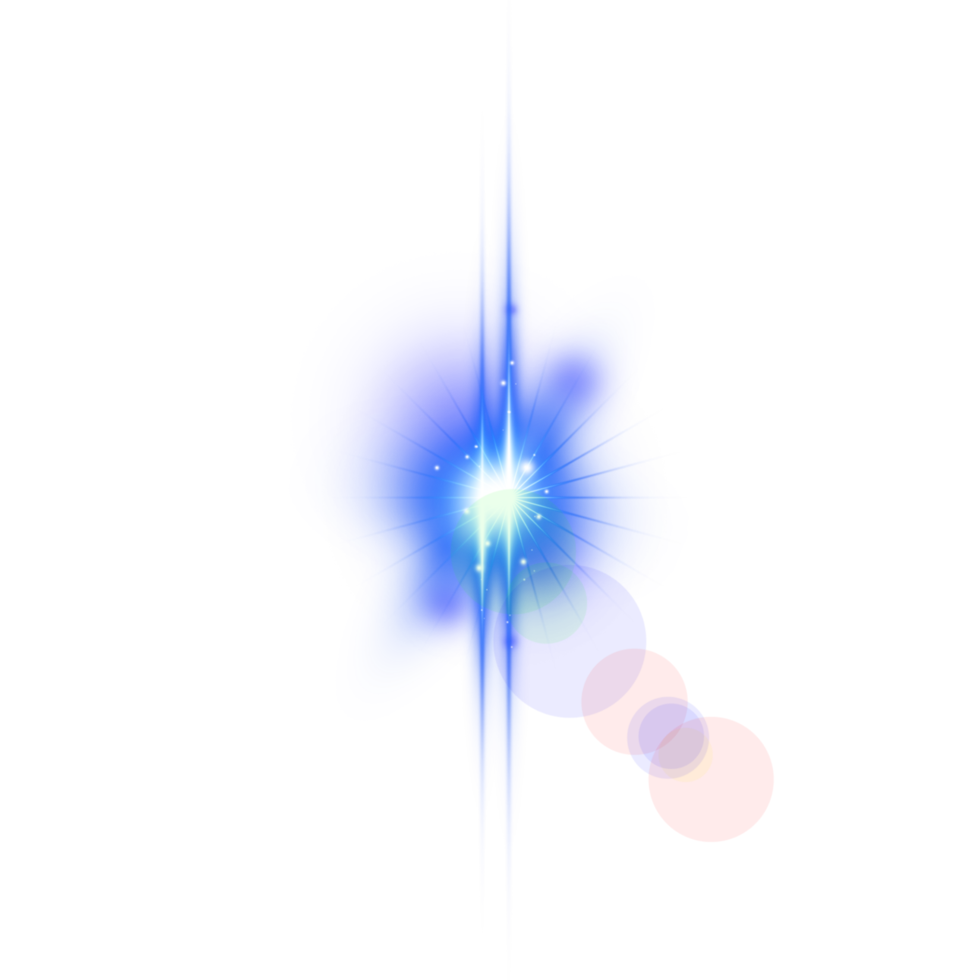 Realistic digital lens flare light effect png