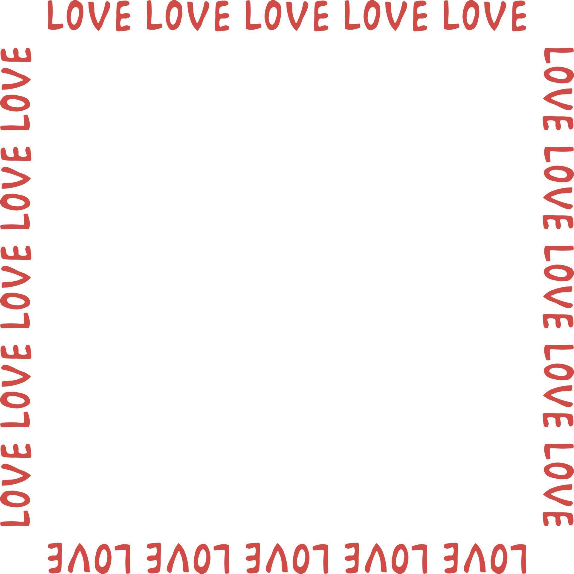 Square frame of the word love on white background Vector image Square frame of the word love on white background Vector image