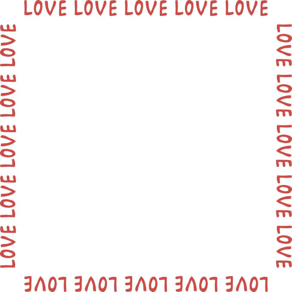 Square frame of the word love on white background Vector image Square frame of the word love on white background Vector image