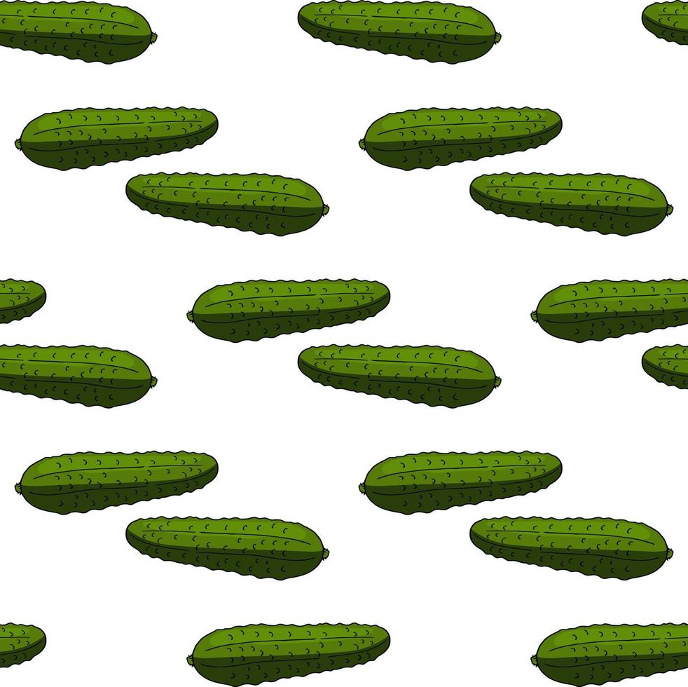 Seamless pattern with cucumbers on white background for fabric, textile, clothes, tablecloth and other things. Vector image.
