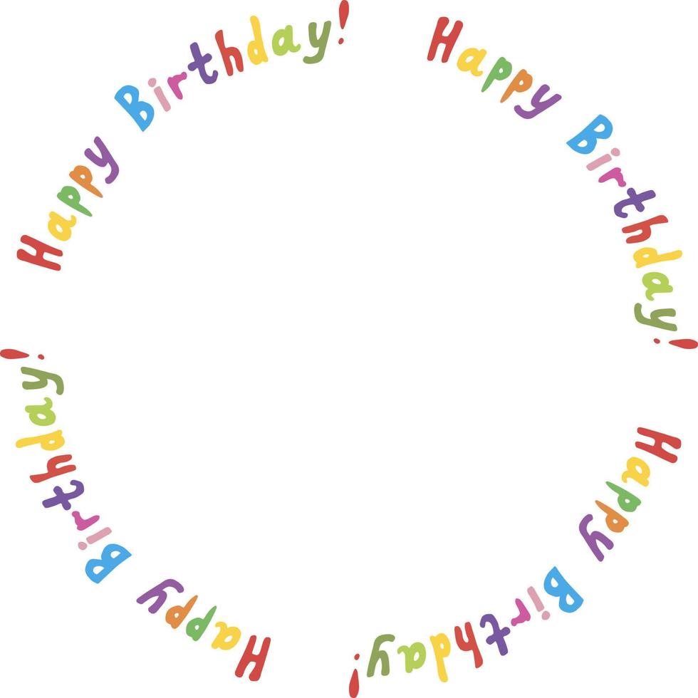 Round frame of words Happy birthday Vector image.