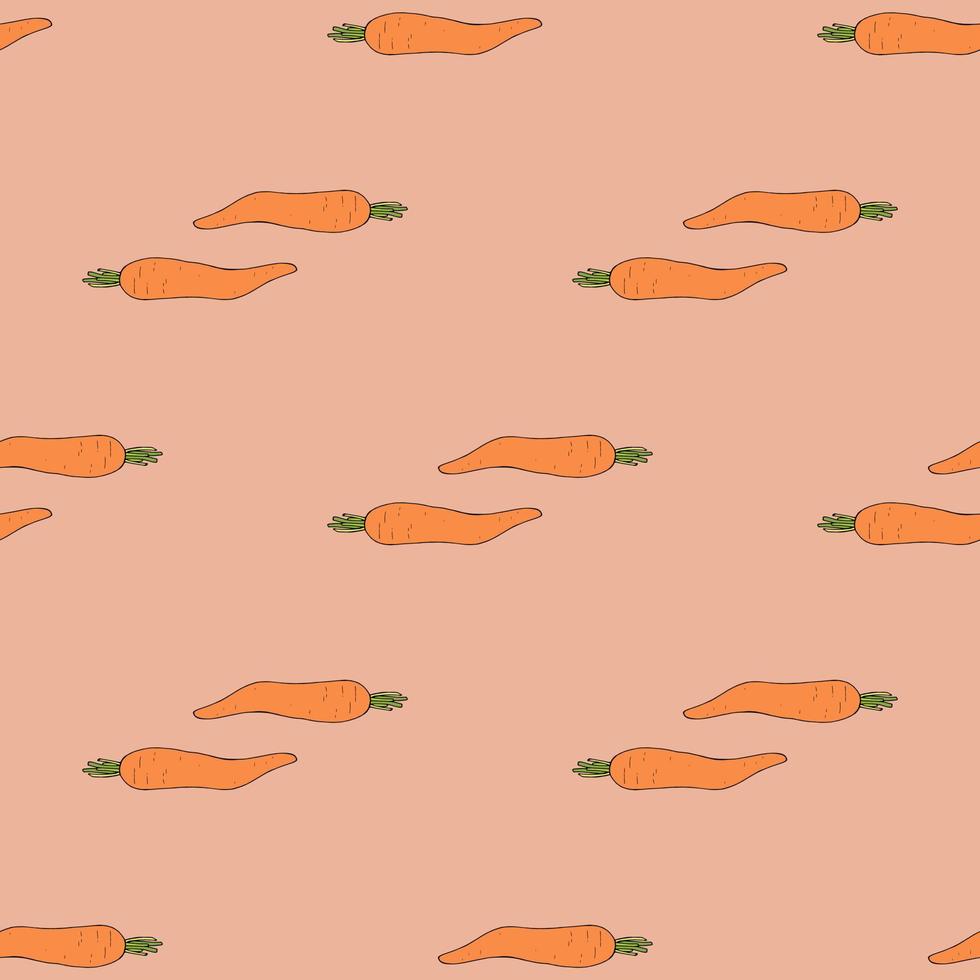 Seamless pattern with carrots on light orange background for fabric, textile, clothes, tablecloth and other things. Vector image.