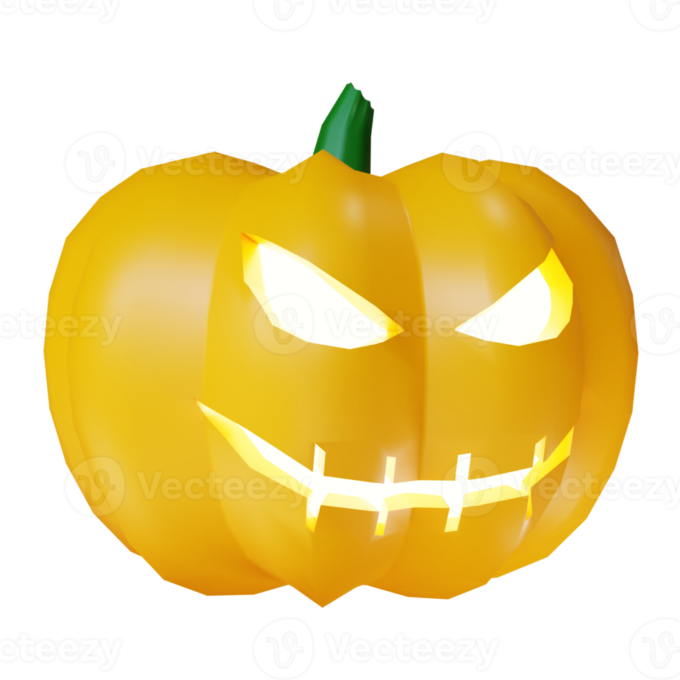 3d render halloween pumpkin png