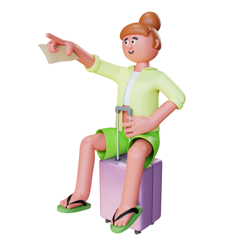 3d person med en resväska png