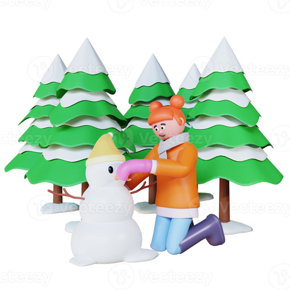 Schneemann und Weihnachtsbaum png