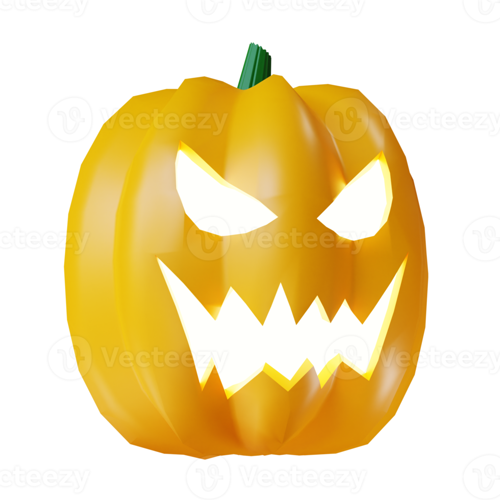 3d render halloween pumpkin png