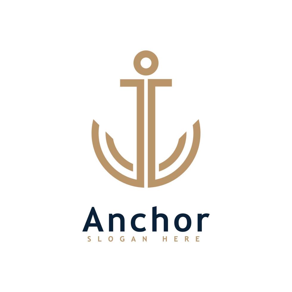 Anchor logo icon design template vector