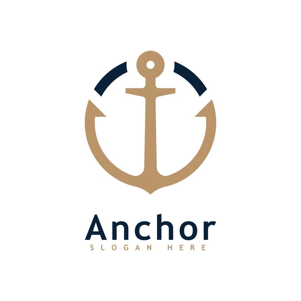 plantilla de diseño de icono de logotipo de ancla vector