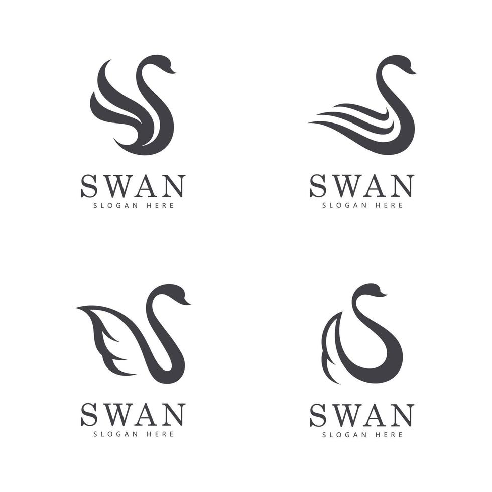 vector del logotipo del cisne. icono de logotipo minimalista abstracto cisne