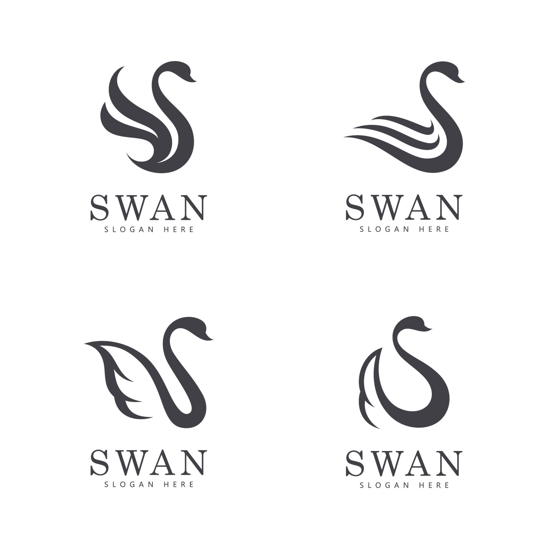 swan logo vector. Abstract minimalist logo icon swan 11024954 ...