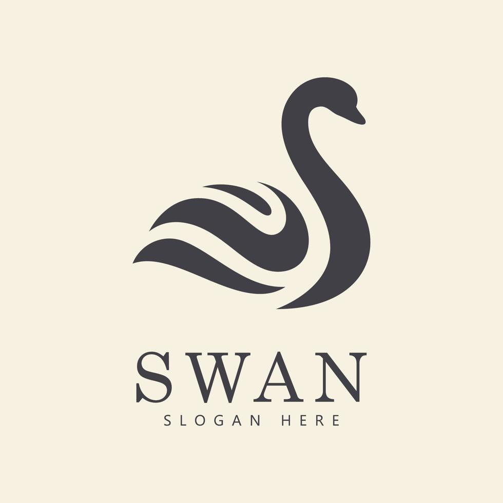 vector del logotipo del cisne. icono de logotipo minimalista abstracto cisne