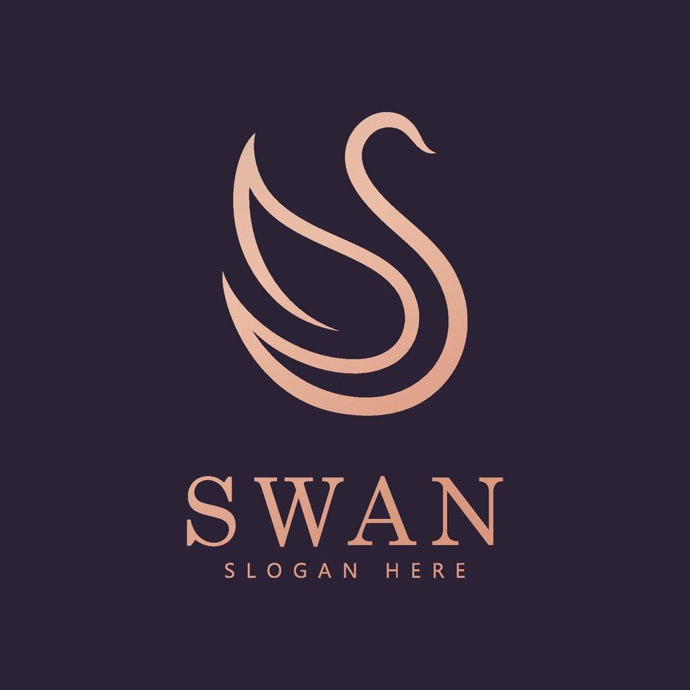 swan logo vector. Abstract minimalist logo icon swan vector