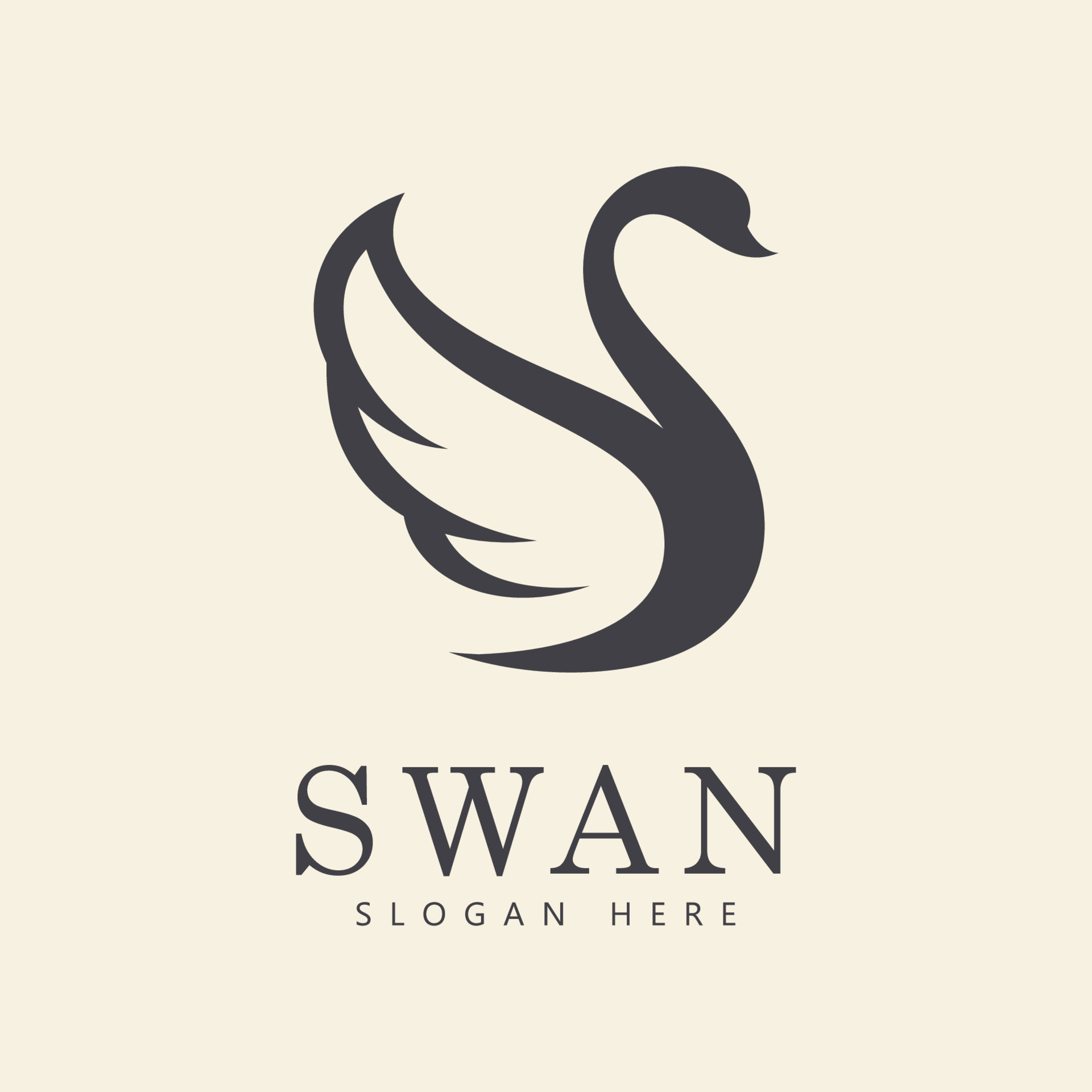 swan logo vector. Abstract minimalist logo icon swan 11025020 Vector