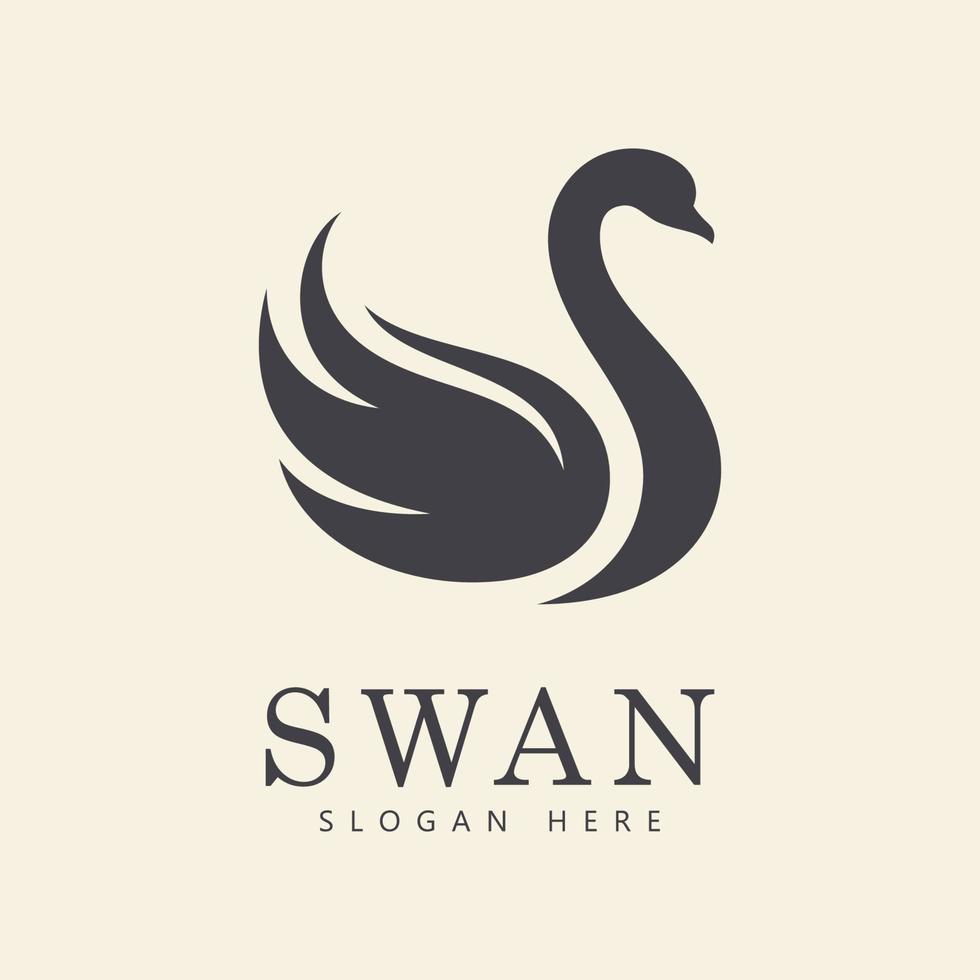 swan logo vector. Abstract minimalist logo icon swan vector