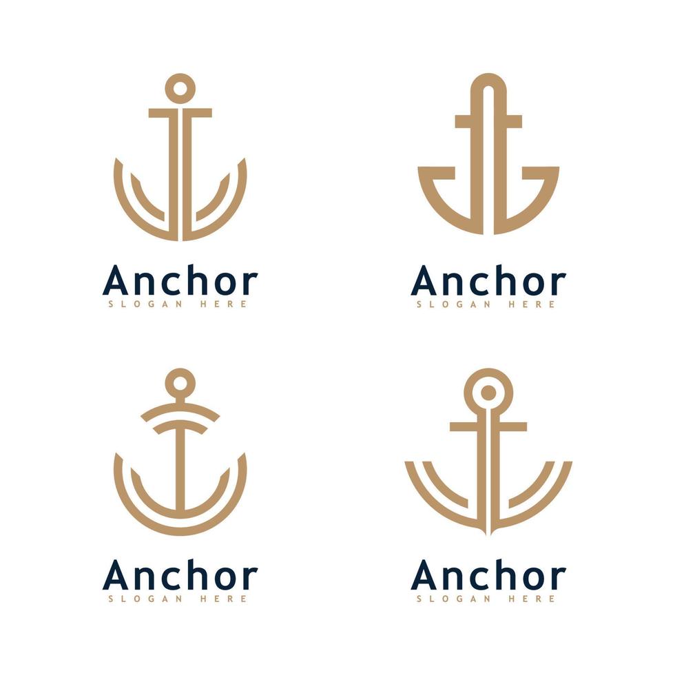 Anchor logo icon design template vector