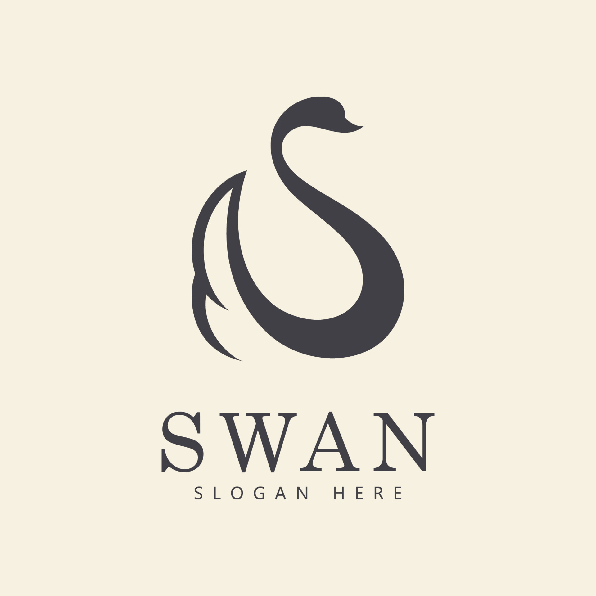 swan logo vector. Abstract minimalist logo icon swan 11025090 ...