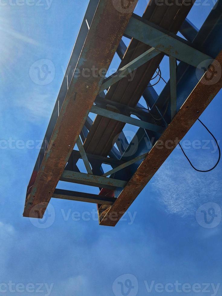 This is the steel structure of a launcher gantry that will be used for erection precast concrete I Girder. photo