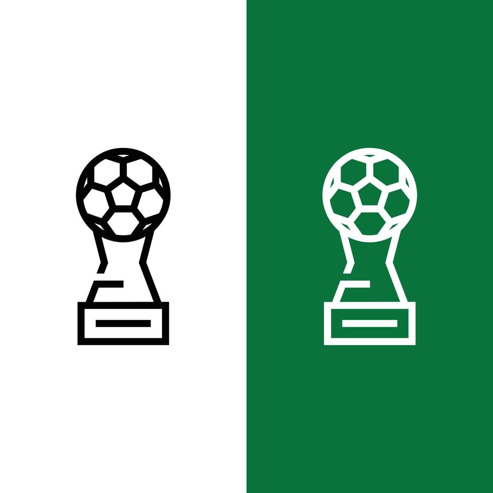 Football or Soccer Trophy Vector Icon in Outline Style