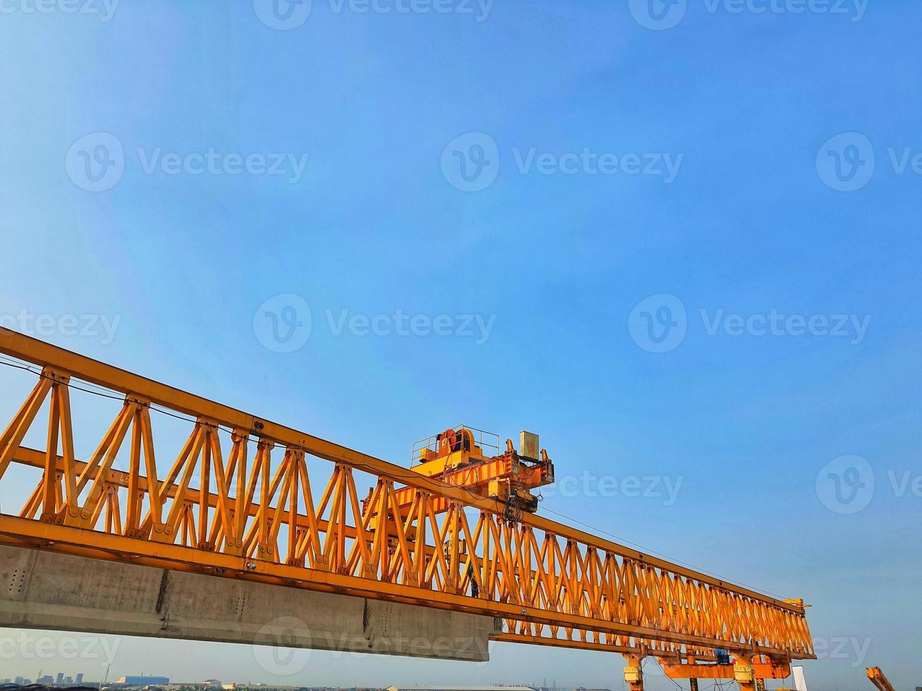 This is the steel structure of a launcher gantry that will be used for erection precast concrete I Girder PCI Girder photo