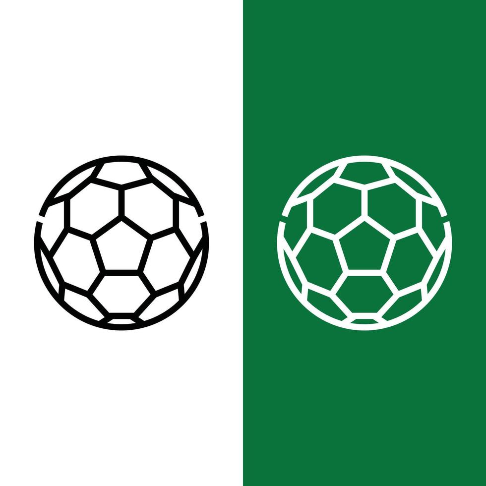 logotipo de icono de balón de fútbol o fútbol en estilo de esquema vector