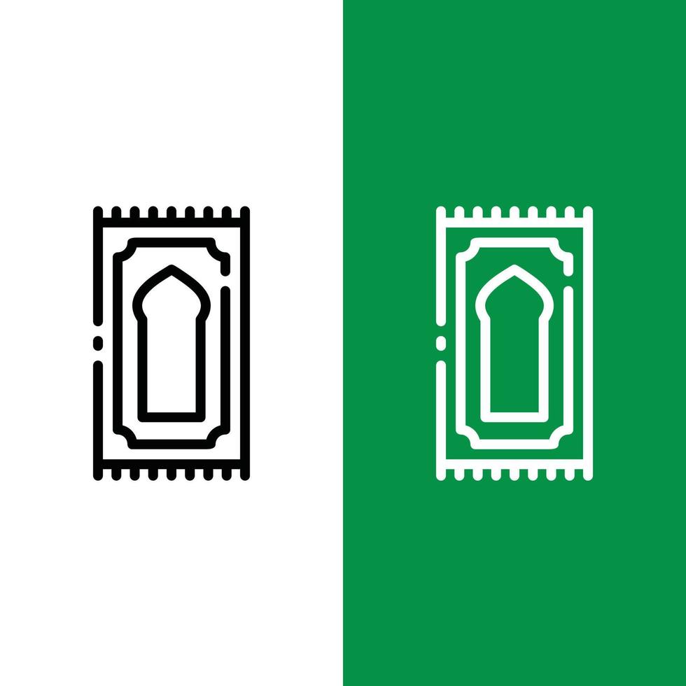 Islamic prayer mat Vector Icon Logo in Outline Style