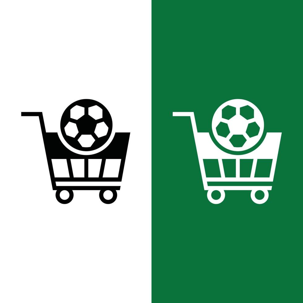 Football Soccer Shopping Cart Vector Icon Glyph Style
