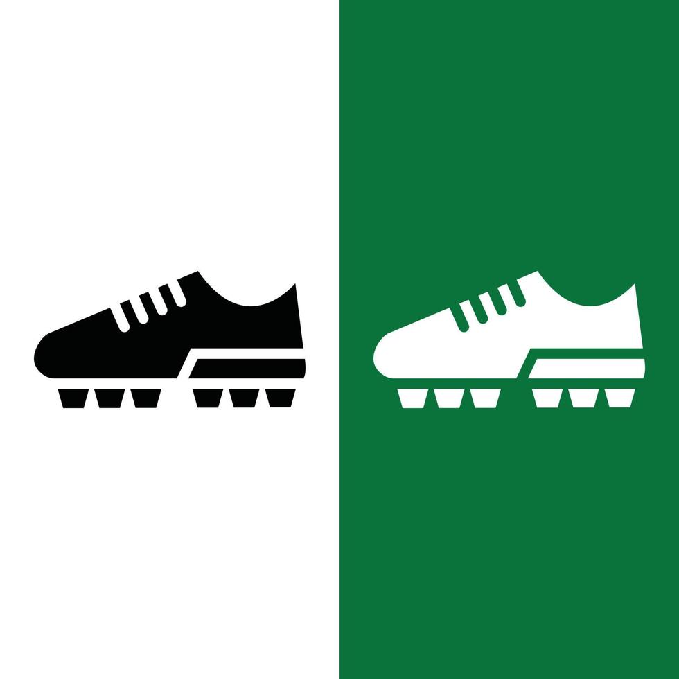 logotipo de icono de zapatos de fútbol o fútbol en estilo glifo vector