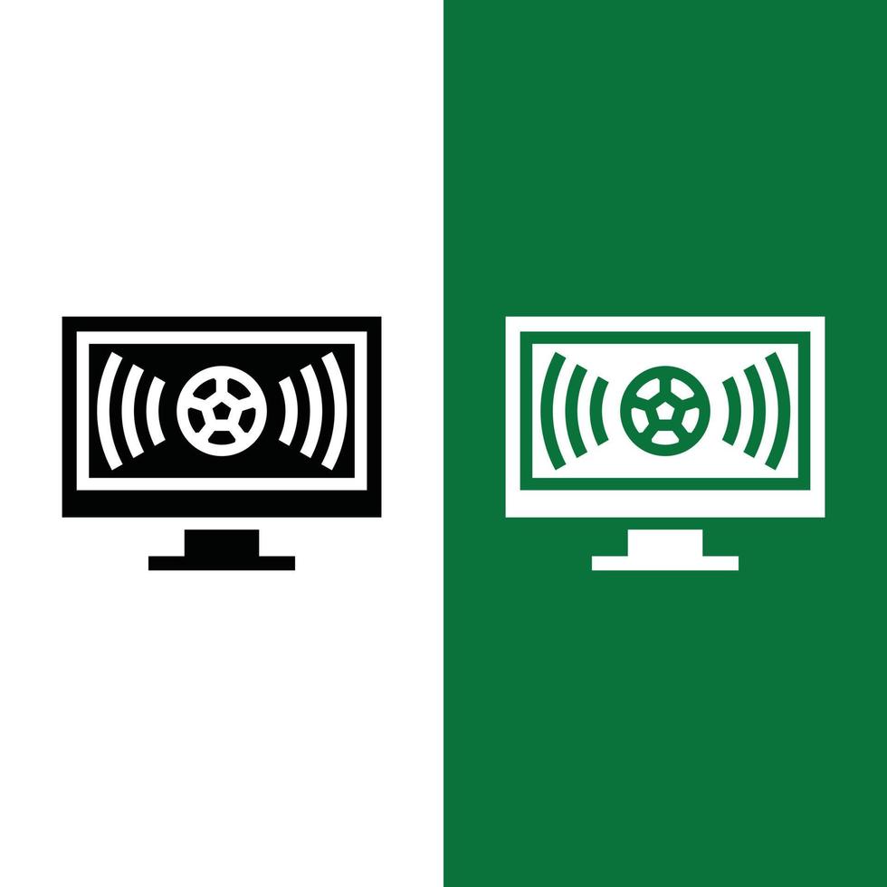 Football or Soccer Live Streaming Icon in Glyph Style vector