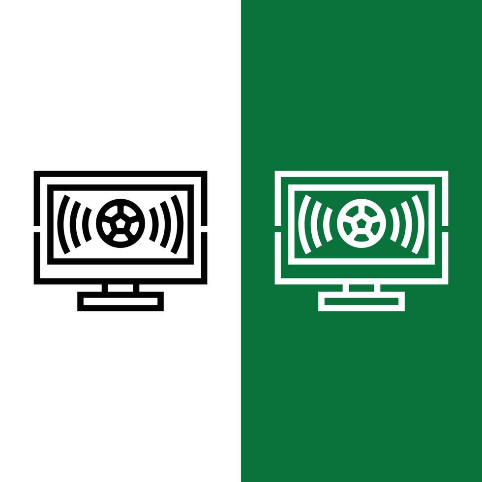 Football or Soccer Live Streaming icon in Outline Style vector