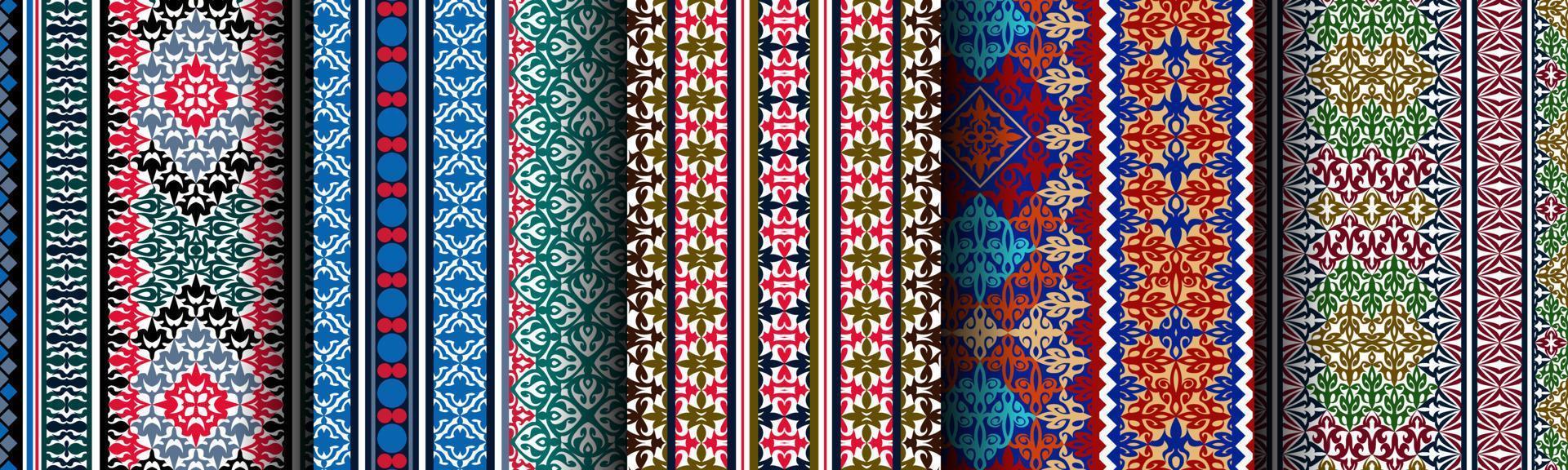 set bundle modern abstract ethnic pattern vector