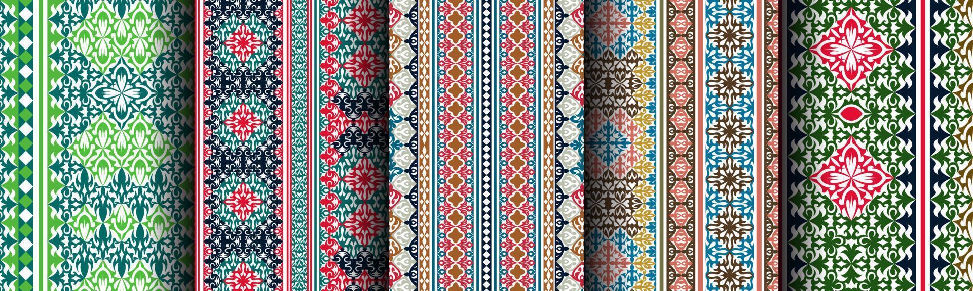 set bundle modern abstract ethnic pattern vector