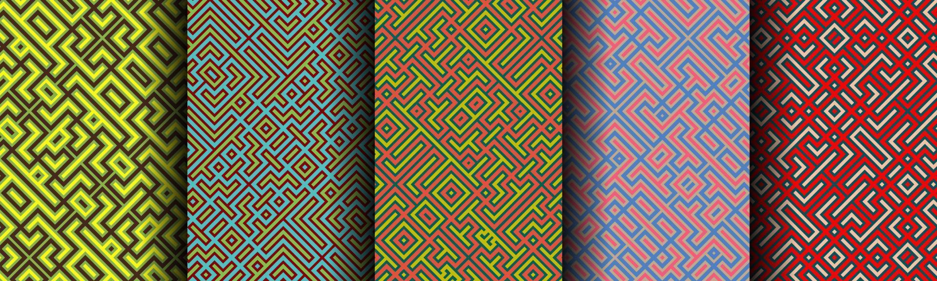 set bundle modern abstract line geometric pattern vector