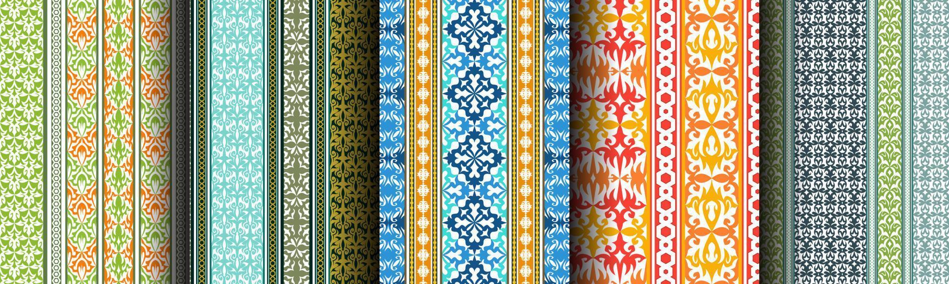 traditional ethnic abstract pattern bundle set vector