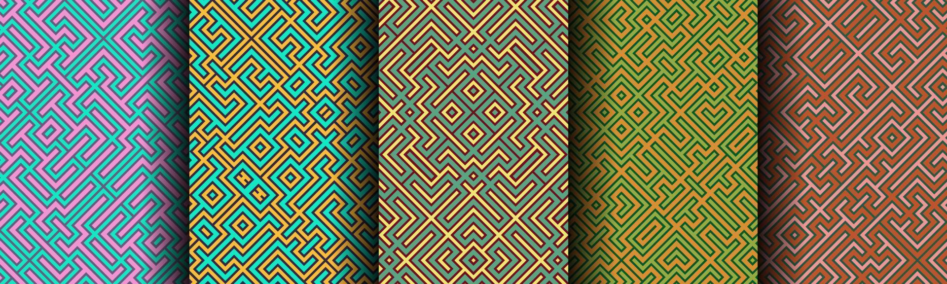 set bundle modern abstract line geometric pattern vector