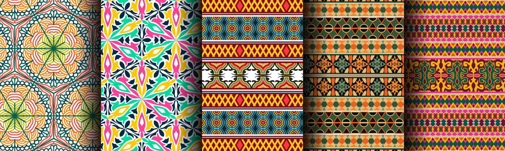 traditional ethnic abstract pattern bundle set vector