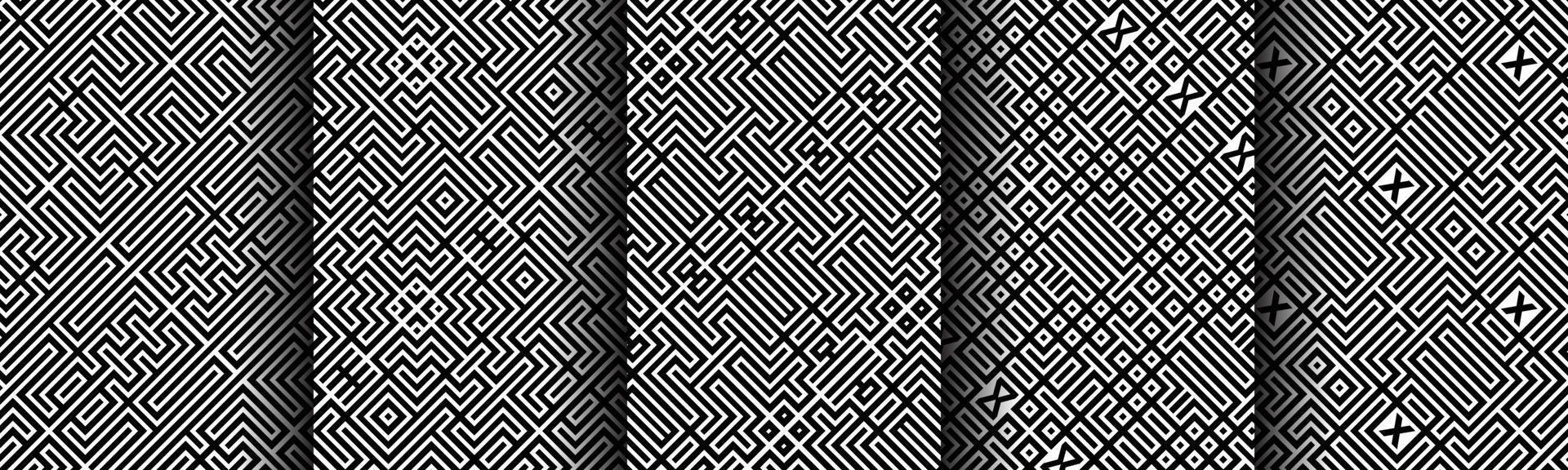 conjunto de paquete de patrón de línea abstracta geométrica moderna vector