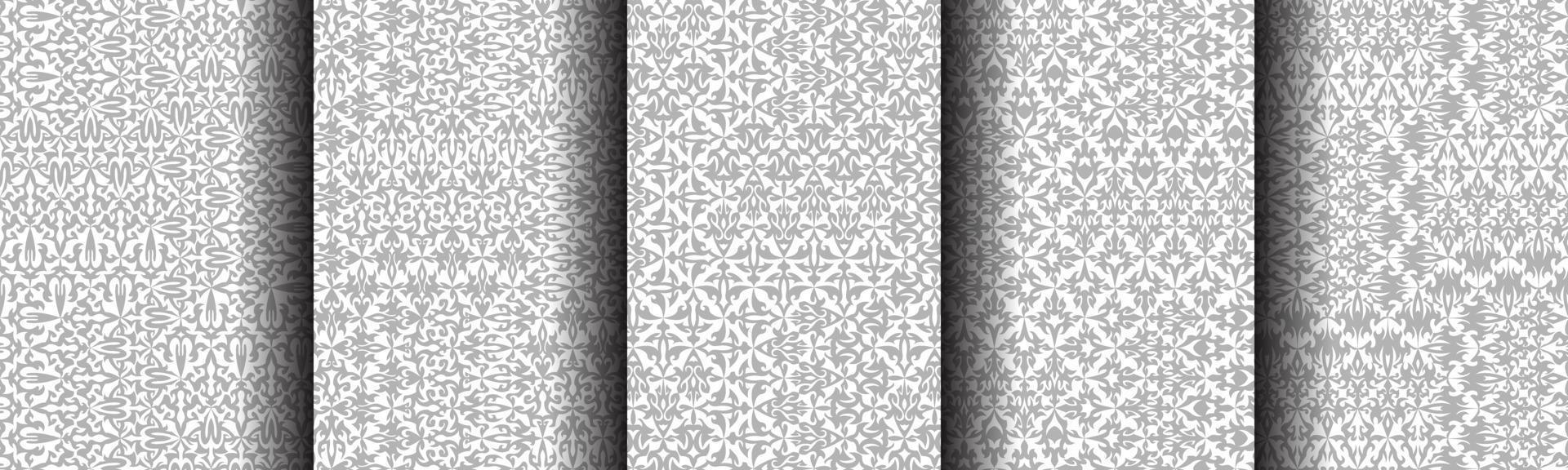 set bundle modern abstract ethnic pattern vector