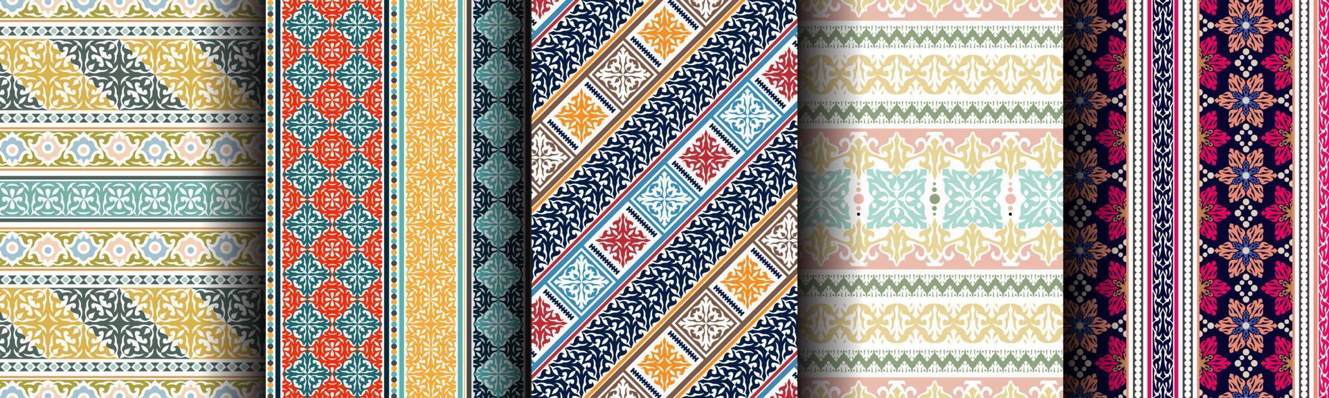 set bundle modern abstract ethnic pattern vector