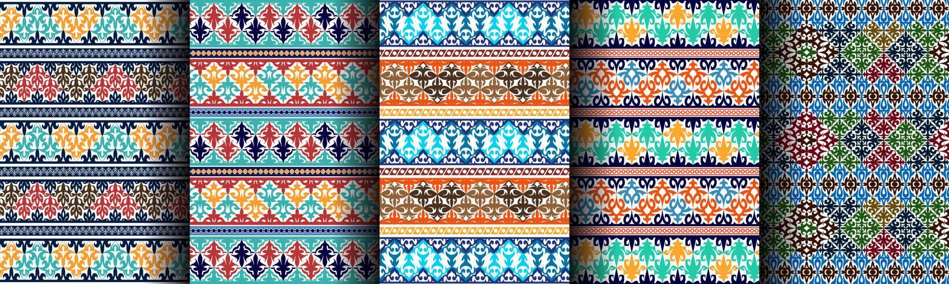 traditional ethnic abstract pattern bundle set vector