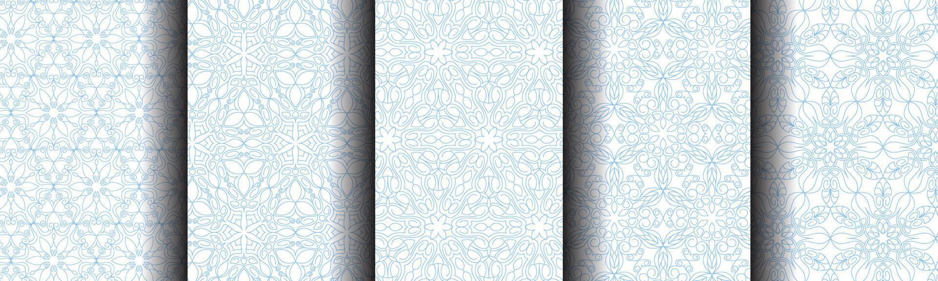 set bundle modern abstract ethnic pattern vector