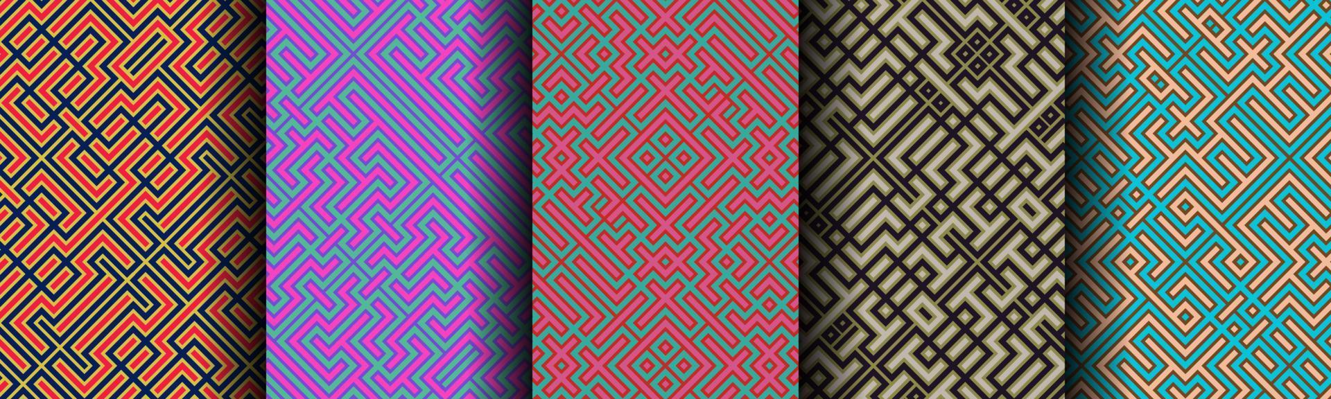 modern geometric abstract line pattern bundle set vector