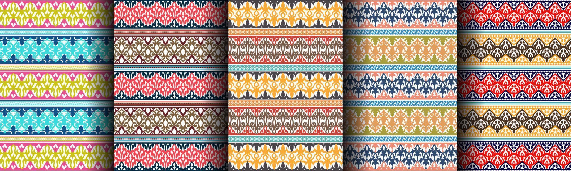 traditional ethnic abstract pattern bundle set vector