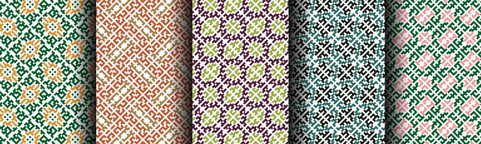 traditional ethnic abstract pattern bundle set vector