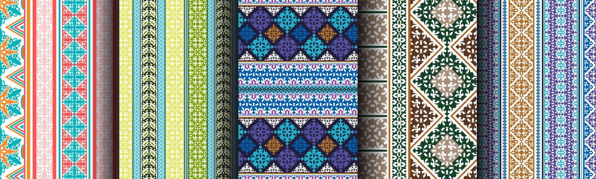 set bundle modern abstract ethnic pattern vector