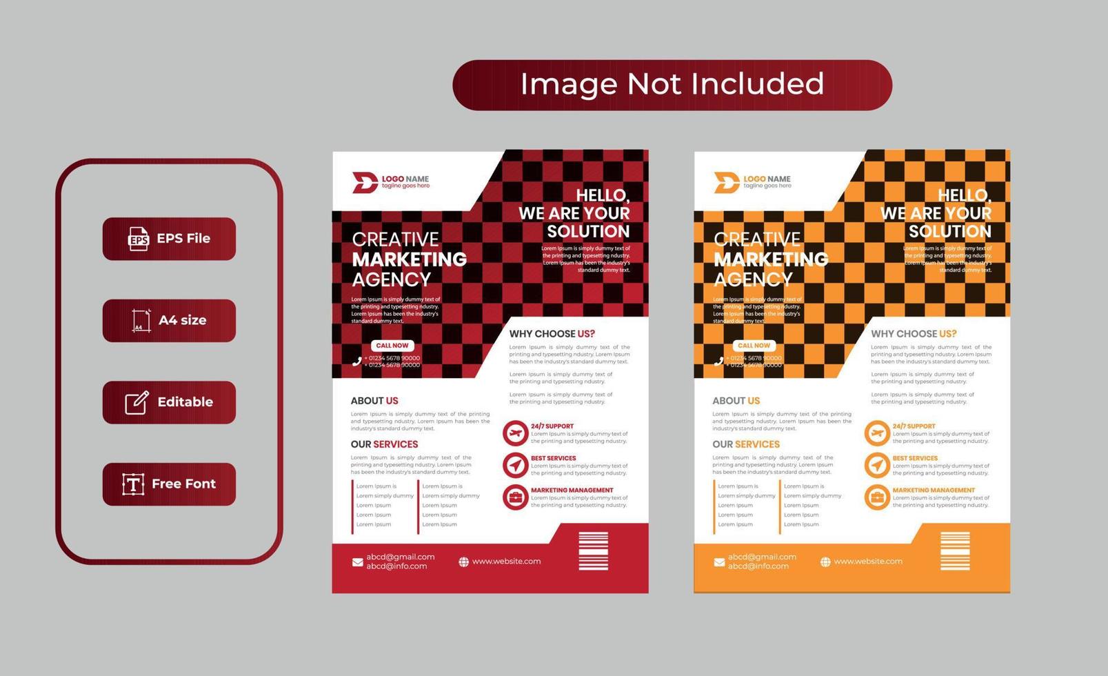 Business Flyer Design Template 2 in 1 vector